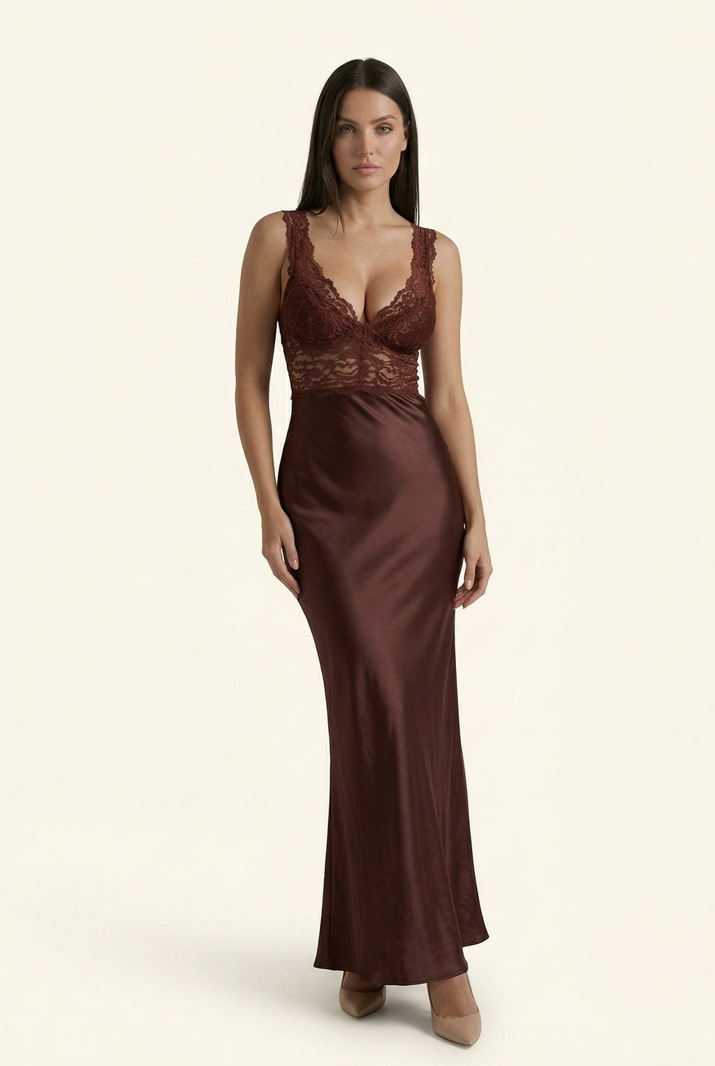 Francesca Lace-Trim Gown