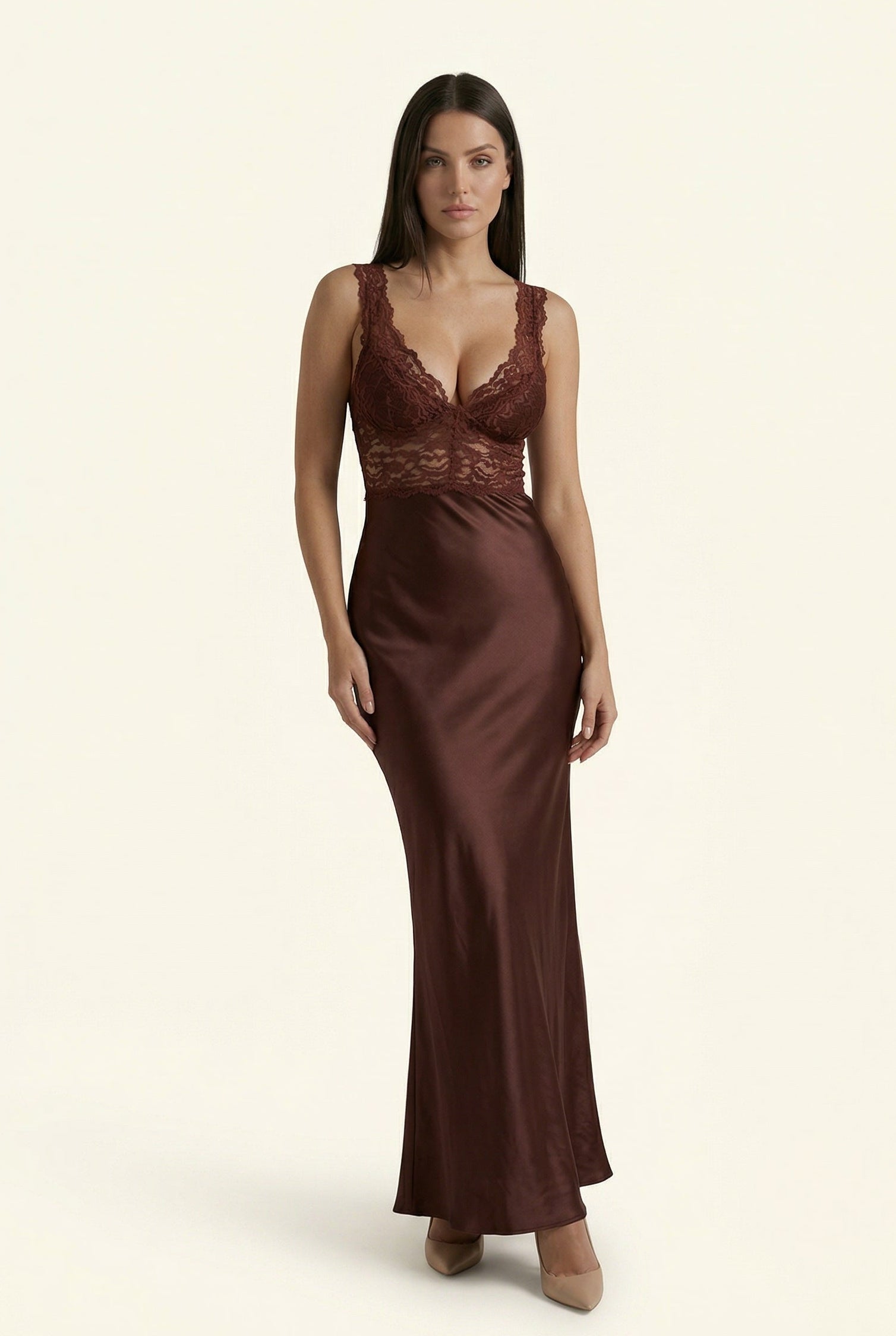Francesca Lace-Trim Gown