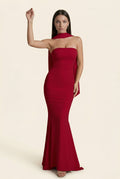 Gia Scarf-Neck Gown
