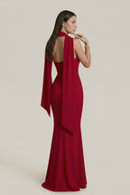 Gia Scarf-Neck Gown