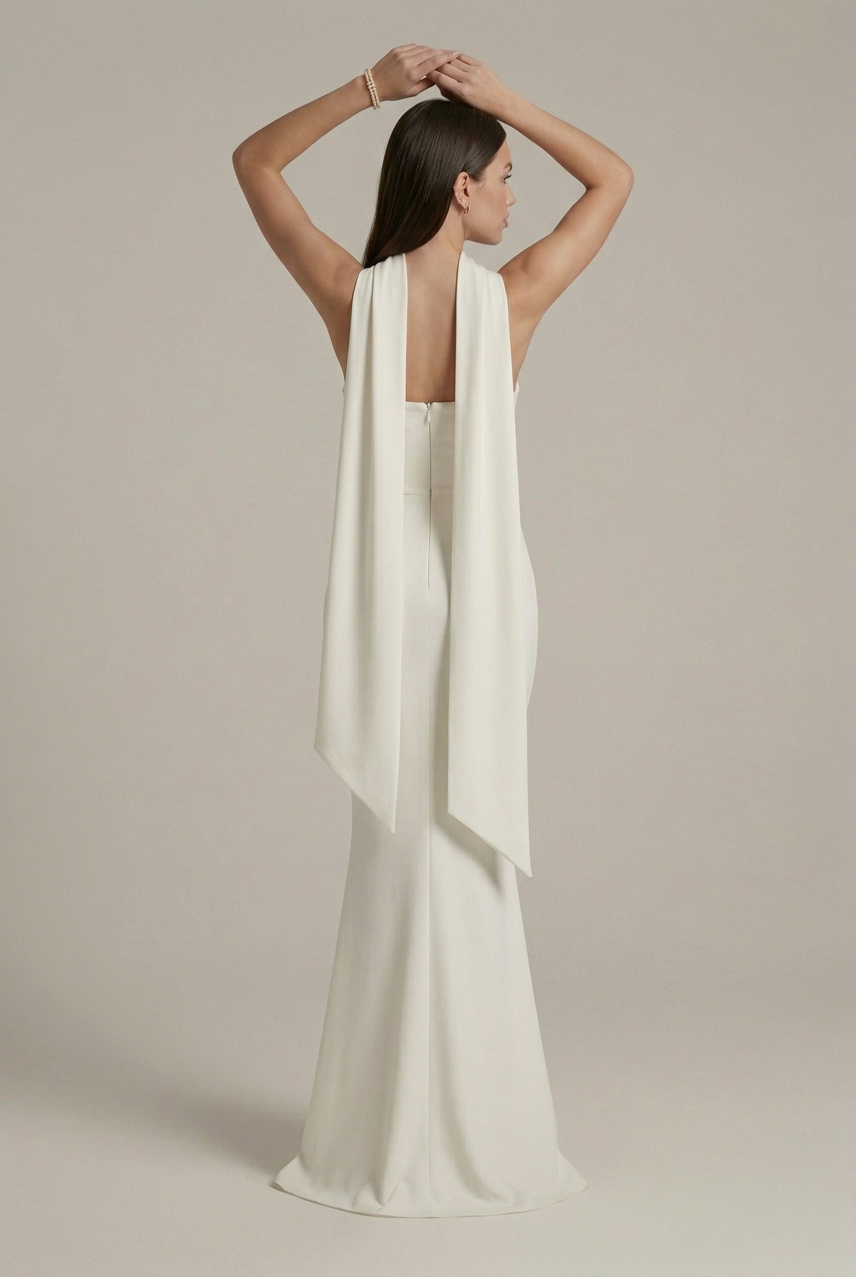 Gia Scarf-Neck Gown